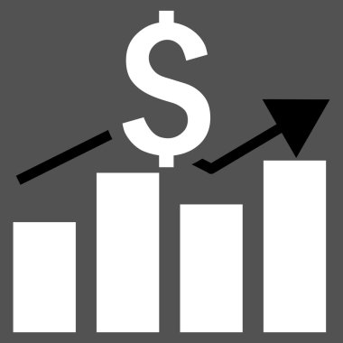 Satış çubuk grafiği düz vektör simgesi