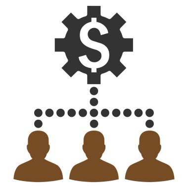 Endüstriyel banka müşterilerine vektör simge düz