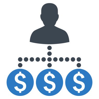 Para toplayıcı düz vektör simgesi