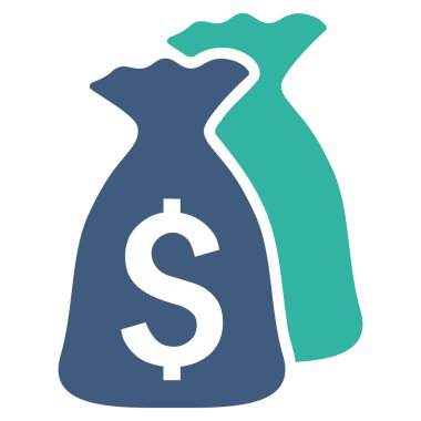 Para çantaları düz vektör simgesi