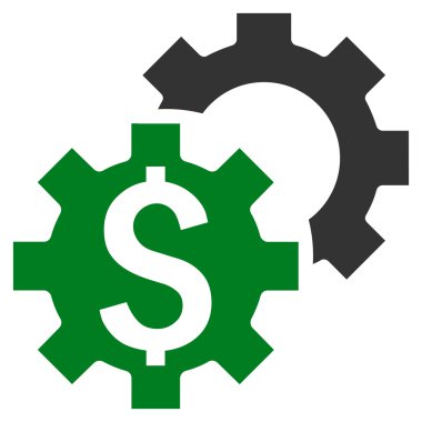 Banka ayarları düz vektör simgesi