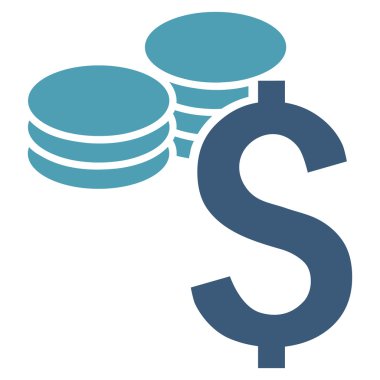 Dolar paraları düz vektör simgesi