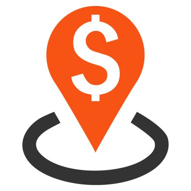 Banka yer düz vektör simgesi