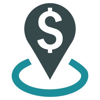 Banka yer düz vektör simgesi