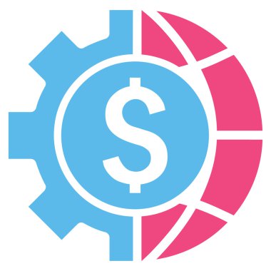 Dünya Sanayi mali düz vektör simgesi