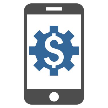 Mobil banka Kur düz vektör simgesi