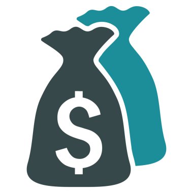 Para çantaları düz vektör simgesi