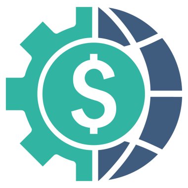 Dünya Sanayi mali düz vektör simgesi