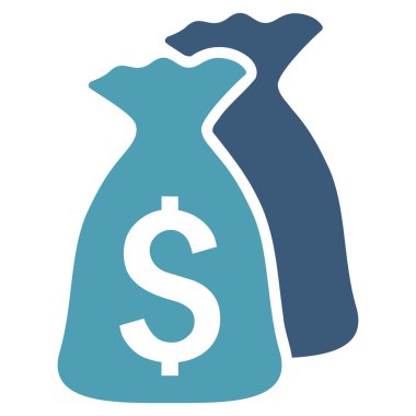 Para çantaları düz vektör simgesi