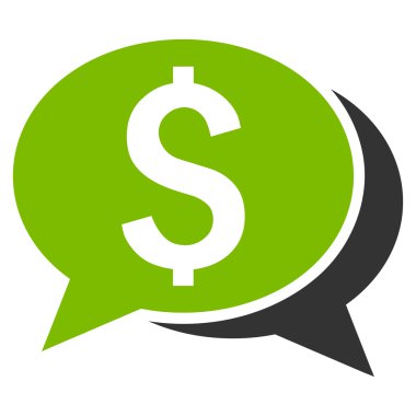 Mali sohbet düz vektör simgesi