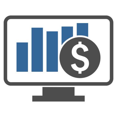 Borsa düz vektör simge izleme