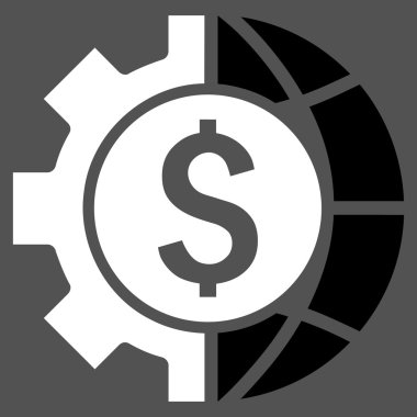 Dünya Sanayi mali düz vektör simgesi