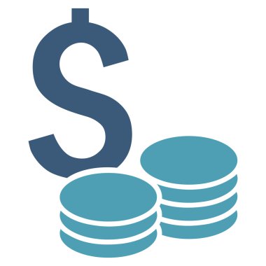 Doları nakit düz vektör simgesi