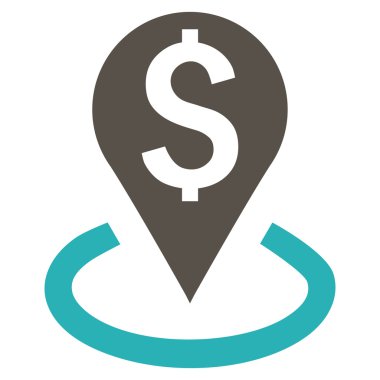 Banka yer düz vektör simgesi