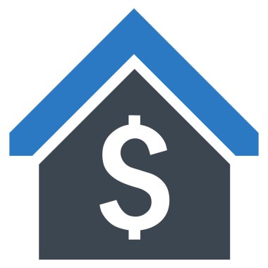 Kredi Mortgage düz vektör simgesi