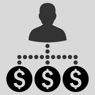 Para toplayıcı düz vektör simgesi