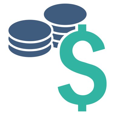 Dolar paraları düz vektör simgesi