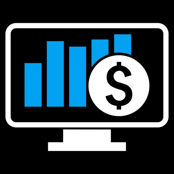 Stock Market Monitoring platte Vector Icon — Stockvector