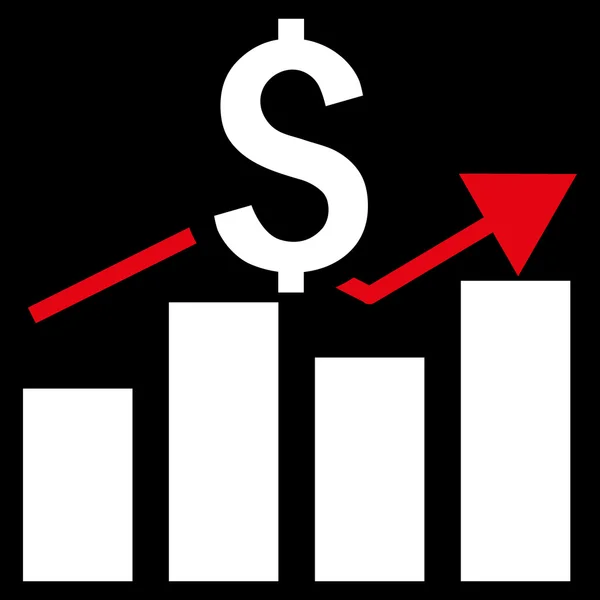 Ikona płaski wektor wykres sprzedaży paska — Wektor stockowy