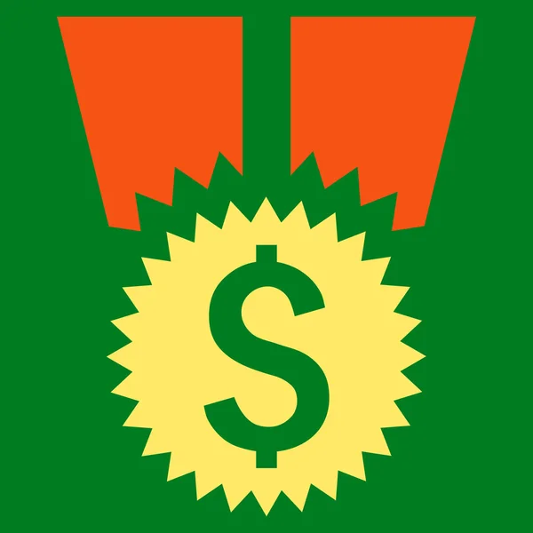 Medalha Financeira Flat Vector Icon —  Vetores de Stock