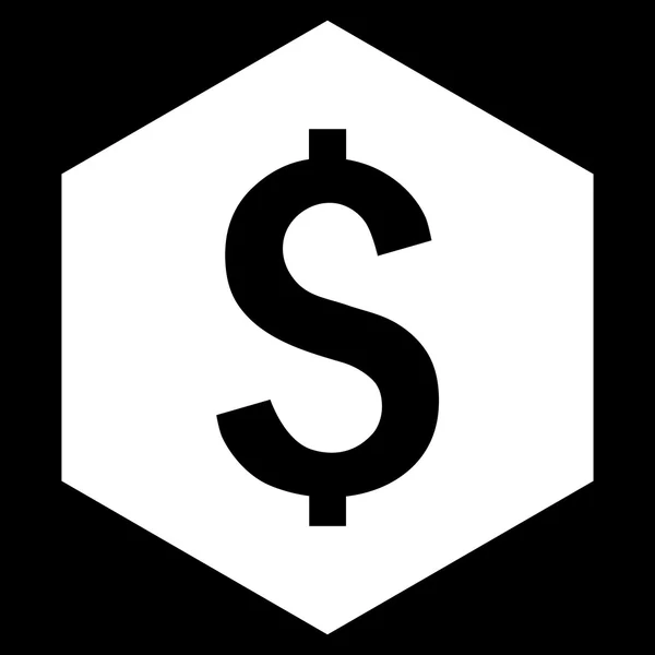 Dollarn Hexagon platt vektor Icon — Stock vektor