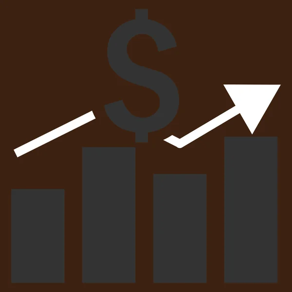 Gráfico de barras de vendas Flat Vector Icon — Vetor de Stock