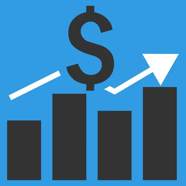 Gráfico de barras de vendas Flat Vector Icon —  Vetores de Stock