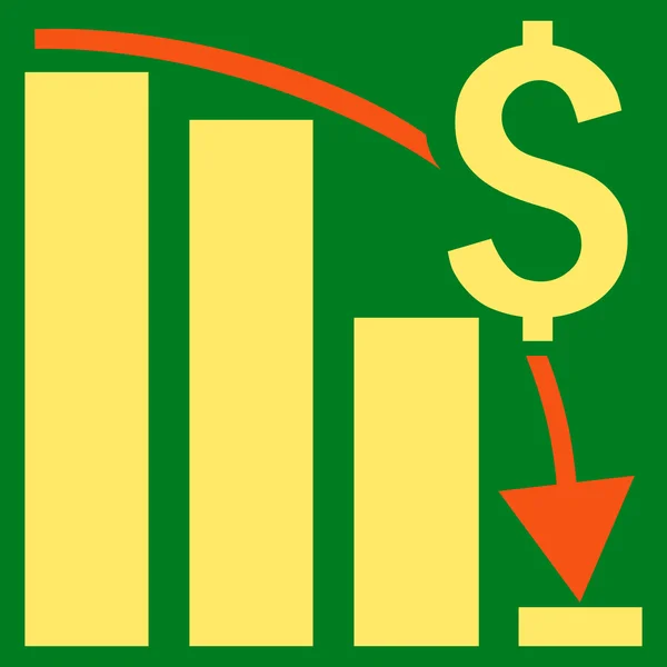 Crisi finanziaria Icona vettoriale piatta — Vettoriale Stock