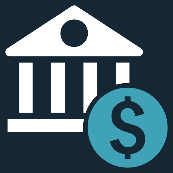 Dollarn Bank platt vektor Icon — Stock vektor