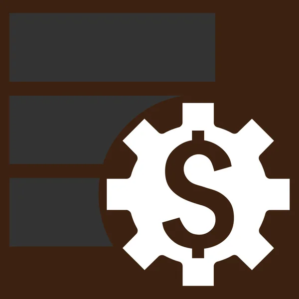 Bank het pictogram van de opties platte Vector van de Database — Stockvector