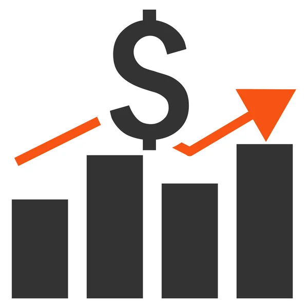 Satış çubuk grafiği düz vektör simgesi — Stok Vektör