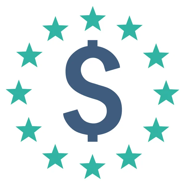 Dollar Stars Flat Vector Icône — Image vectorielle