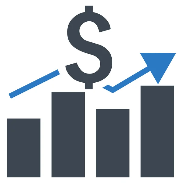 Sales Bar Chart Flat Vector Icon — Stock Vector