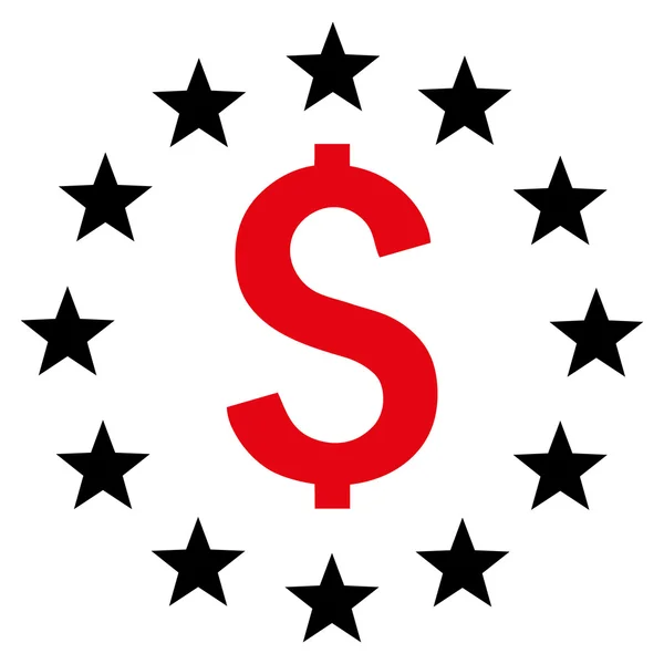 Dollar-Sterne flache Vektorsymbole — Stockvektor