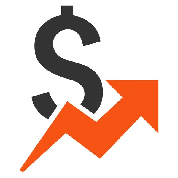 Dollar groei platte Vector Icon — Stockvector