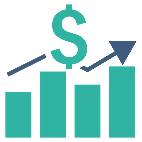 Sales Bar Chart Flat Vector Icon — Stock Vector