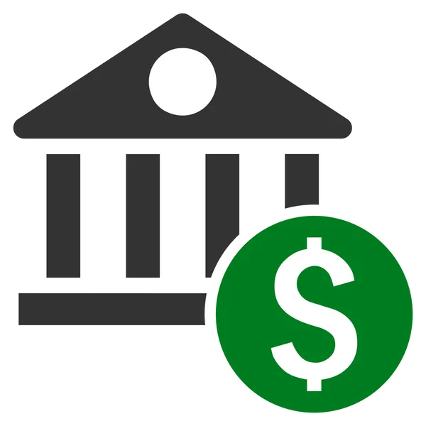 Dollarn Bank platt vektor Icon — Stock vektor