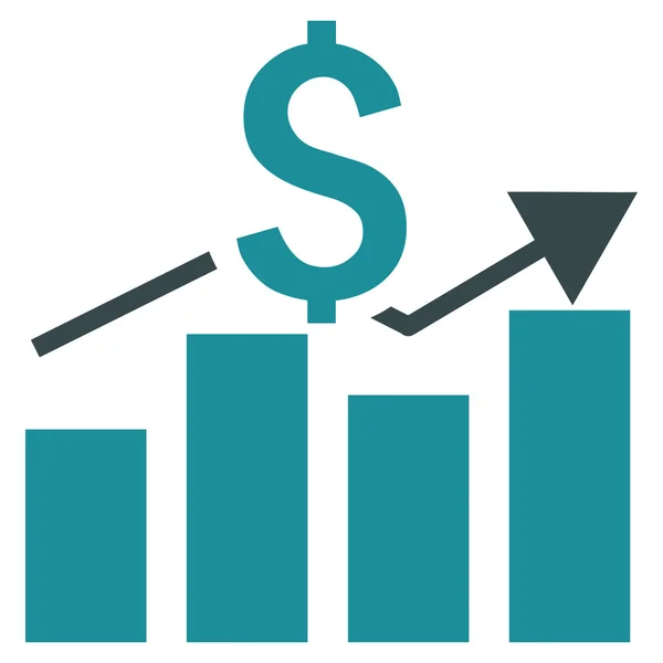 Sales Bar Chart Flat Vector Icon — Stock Vector