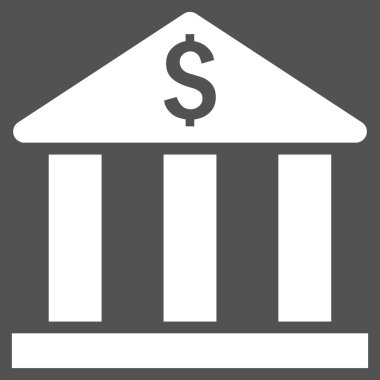 Banka Binası düz vektör simgesi