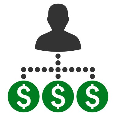 Para toplayıcı düz vektör simgesi