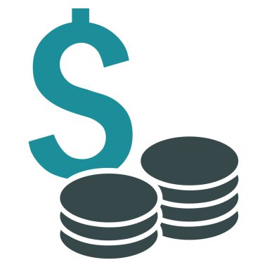 Doları nakit düz vektör simgesi