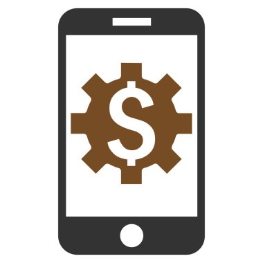 Mobil banka Kur düz vektör simgesi