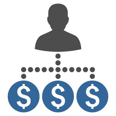 Para toplayıcı düz vektör simgesi