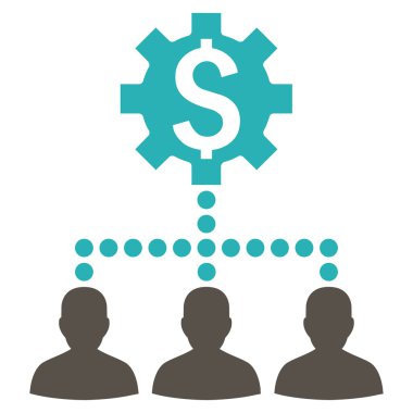 Endüstriyel banka müşterilerine vektör simge düz