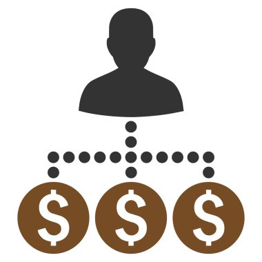 Para toplayıcı düz vektör simgesi