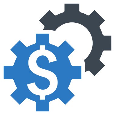Banka ayarları düz vektör simgesi