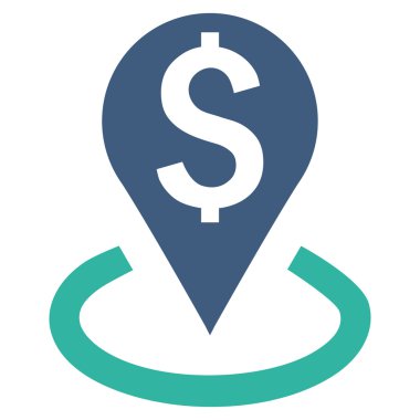 Banka yer düz vektör simgesi