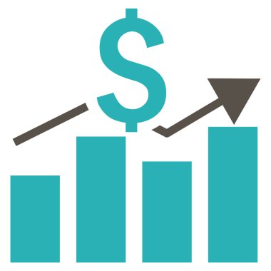 Satış çubuk grafiği düz vektör simgesi