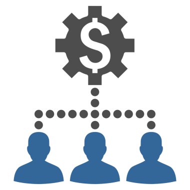 Endüstriyel banka müşterilerine vektör simge düz