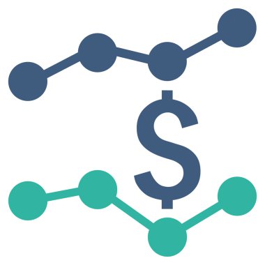 Finansal eğilimleri düz vektör simgesi